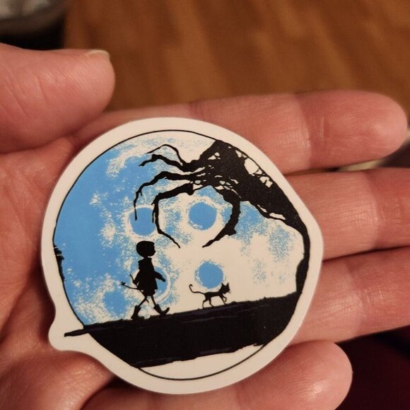 Coraline Sticker Spooky Night Sky Tree Cat Girl - Picture 1 of 4